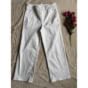 J.Crew White Stretch Wide Leg Pants Size 27